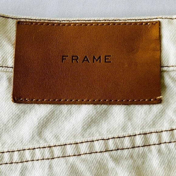 Frame Rigid Denim Straight Full Length Jeans Size 27 Off White - Picture 8 of 16